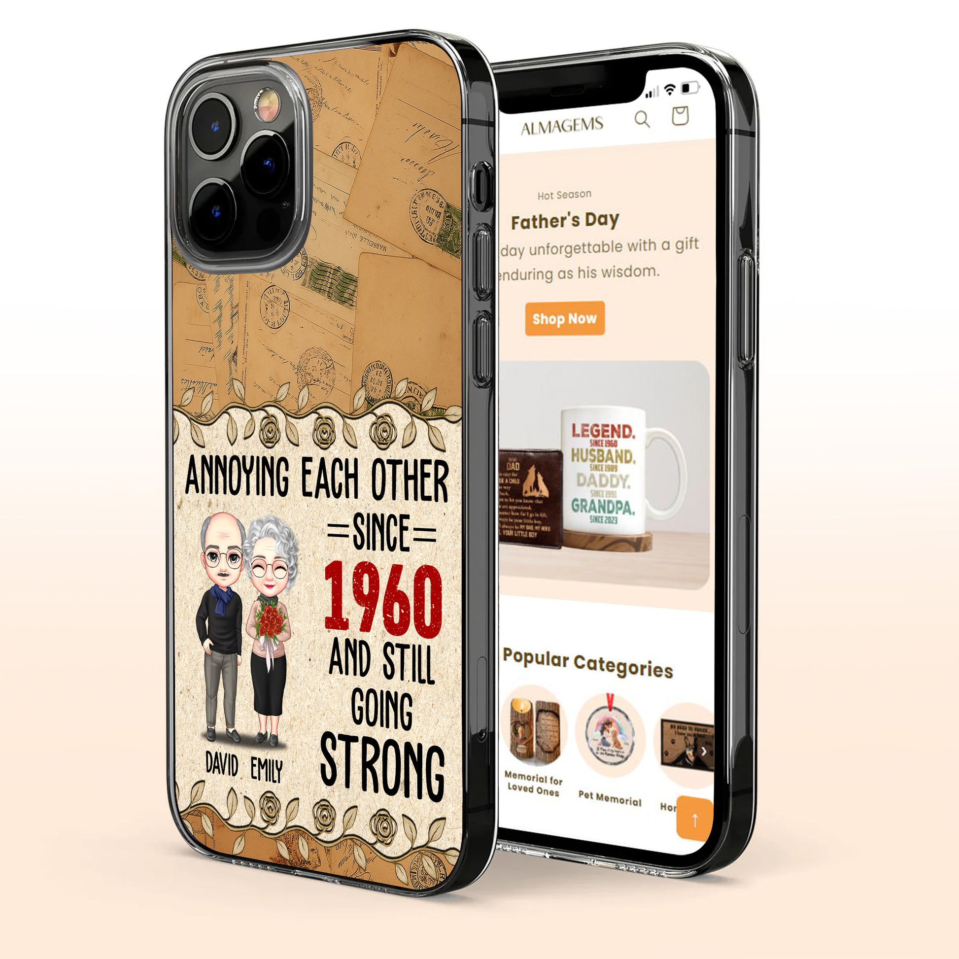 Annoying Each Other Since, Cartoon Couple, Roses