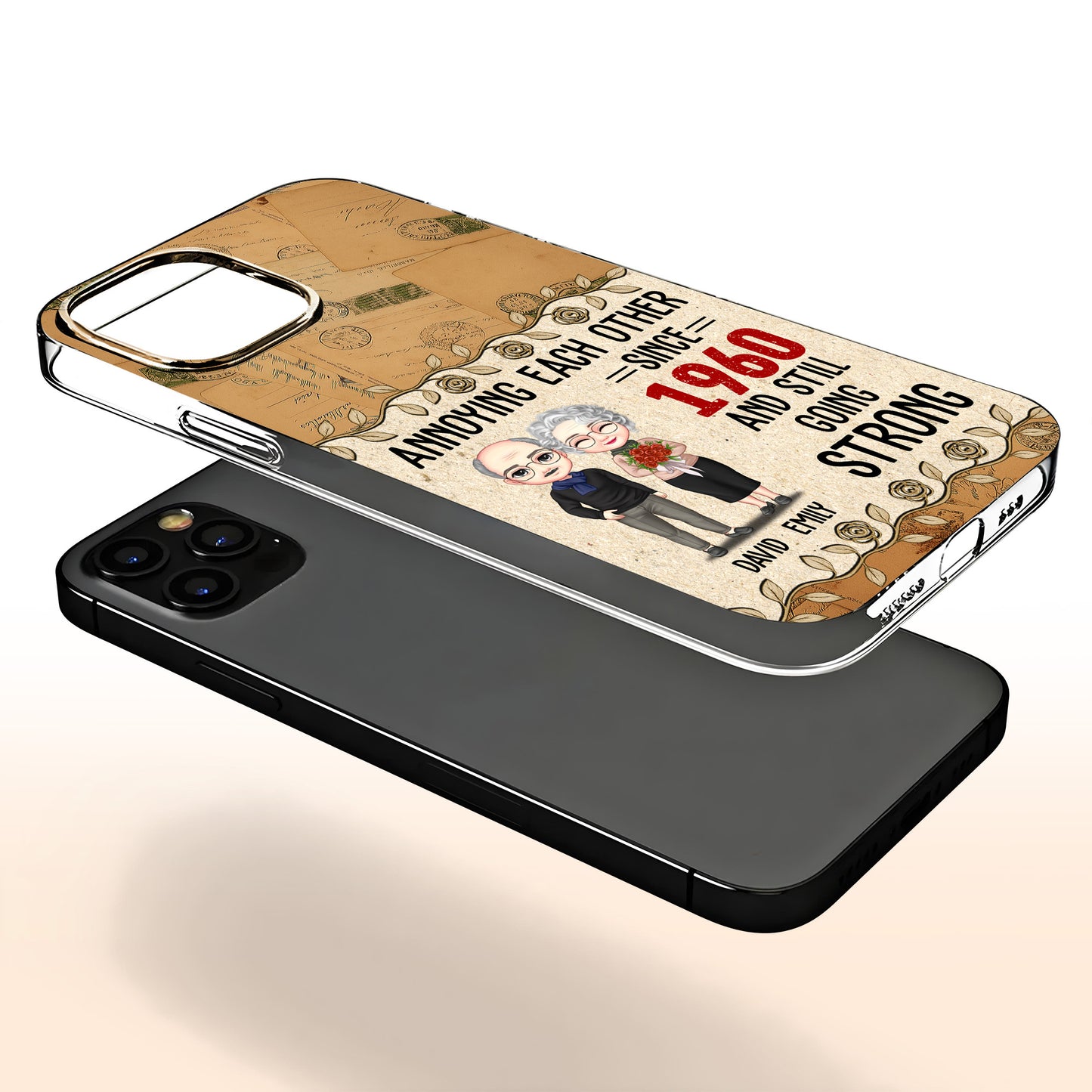 Annoying Each Other Since, Cartoon Couple, Roses