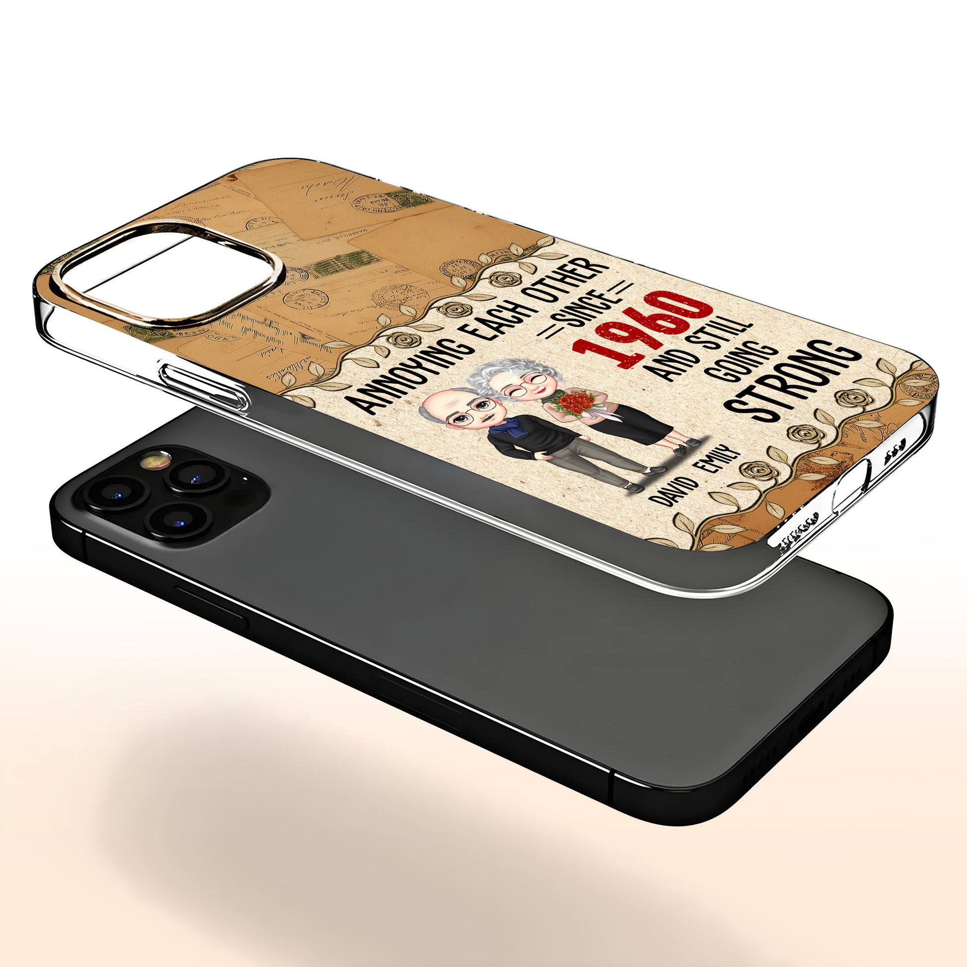 Annoying Each Other Since, Cartoon Couple, Roses