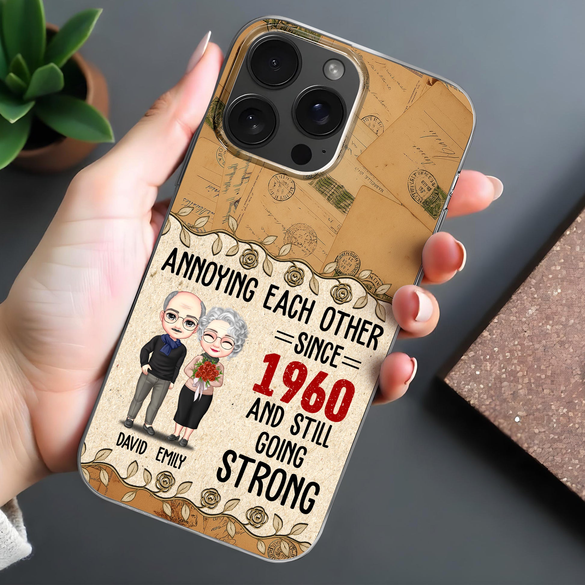 Annoying Each Other Since, Cartoon Couple, Roses