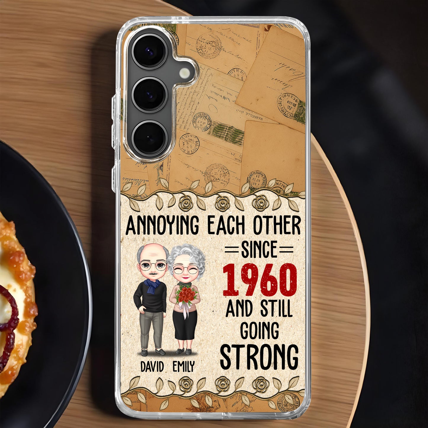 Annoying Each Other Since, Cartoon Couple, Roses