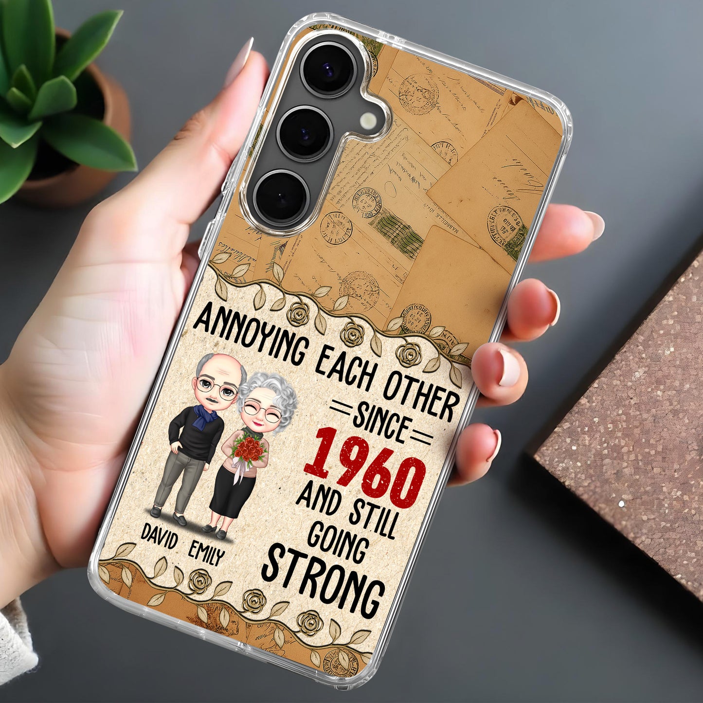 Annoying Each Other Since, Cartoon Couple, Roses