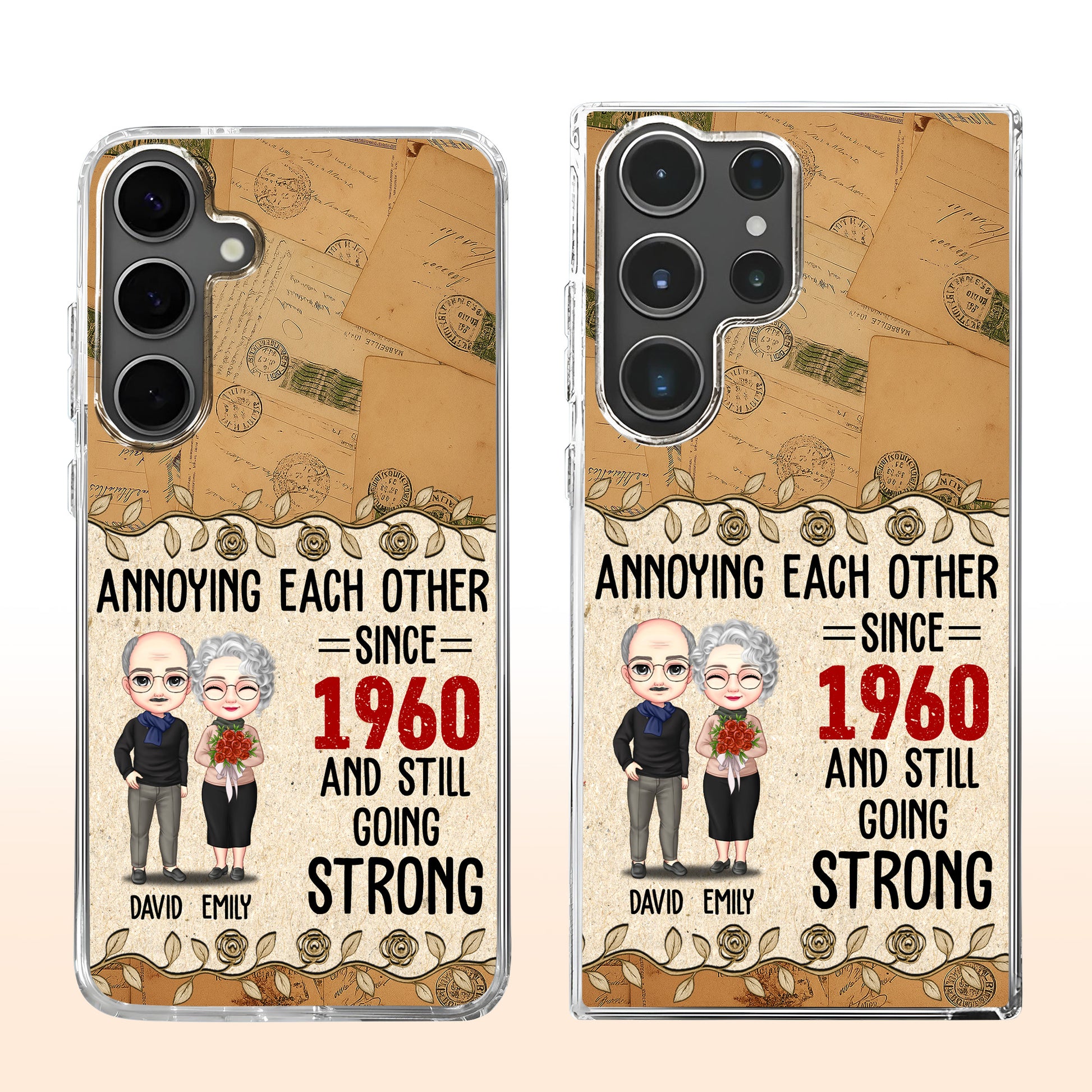 Annoying Each Other Since, Cartoon Couple, Roses