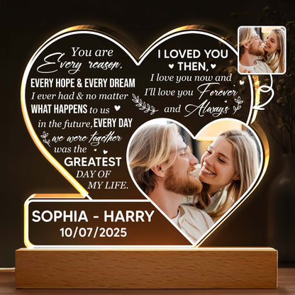 Love You Forever Heart Light With Couples Photo