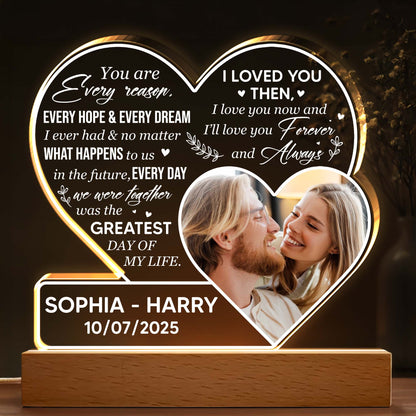 Love You Forever Heart Light With Couples Photo