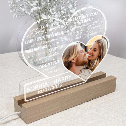 Love You Forever Heart Light With Couples Photo