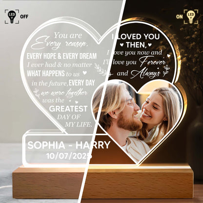 Love You Forever Heart Light With Couples Photo