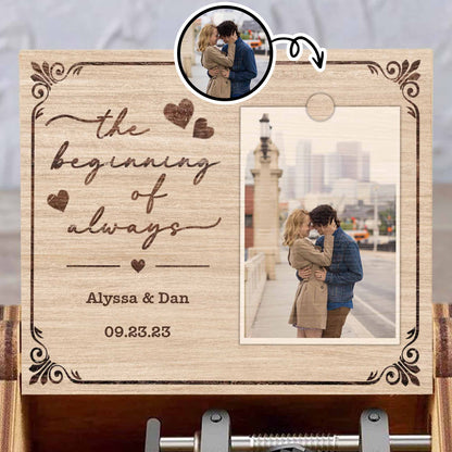 The Beginning Of Always, Hearts And Scrolls - Custom Music Box With "You Are My Sunshine" Tune - CPL443_MZB