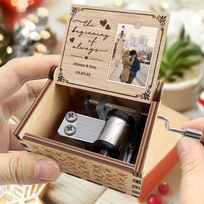 The Beginning Of Always, Hearts And Scrolls - Custom Music Box With "You Are My Sunshine" Tune - CPL443_MZB