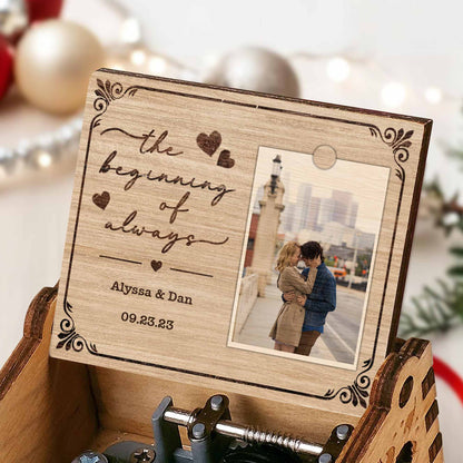 The Beginning Of Always, Hearts And Scrolls - Custom Music Box With "You Are My Sunshine" Tune - CPL443_MZB