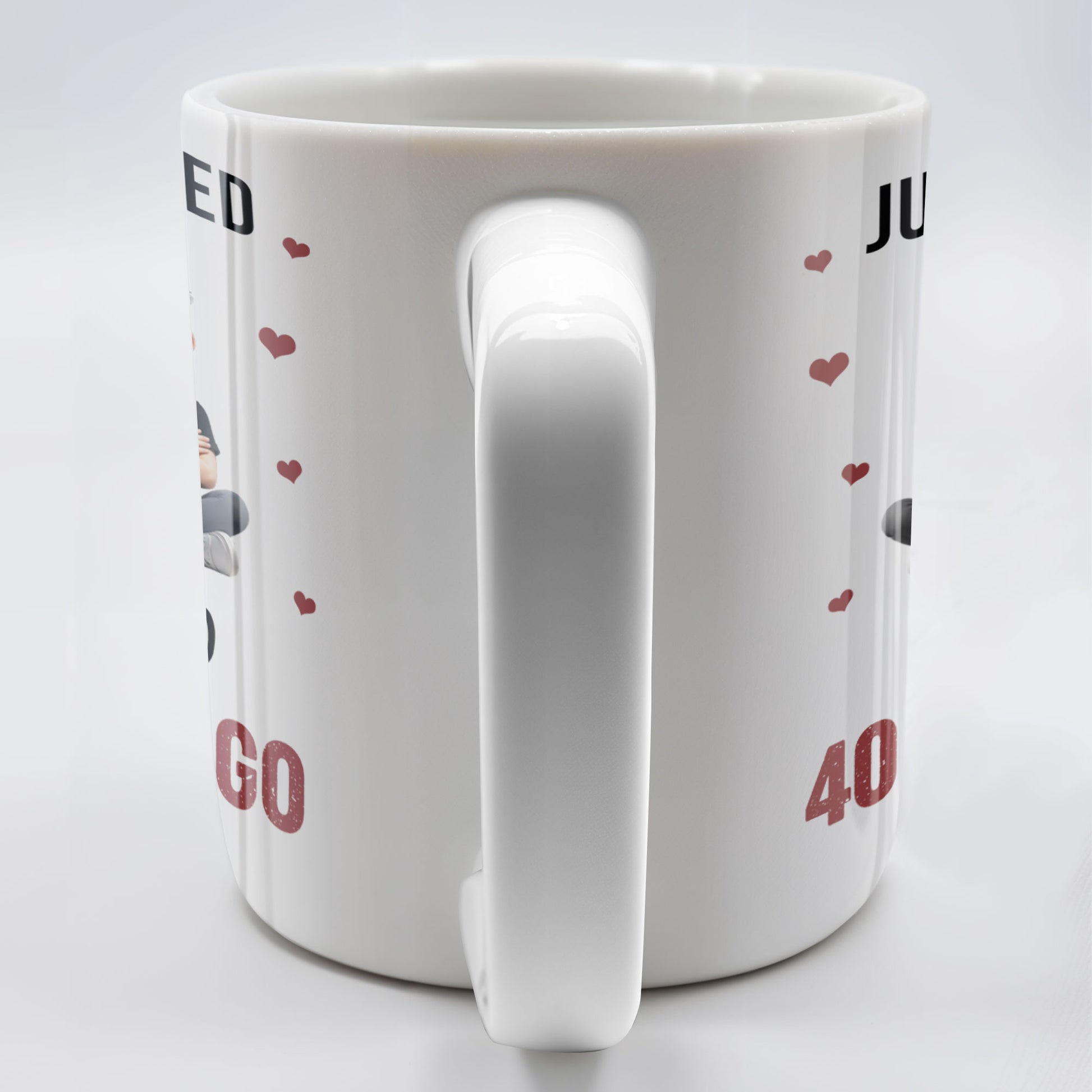 Just Married Cartoon Couple With Hearts