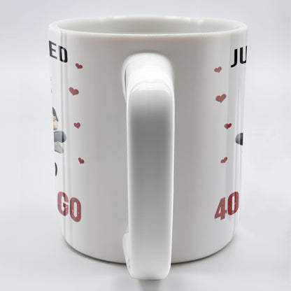 Just Married Cartoon Couple With Hearts