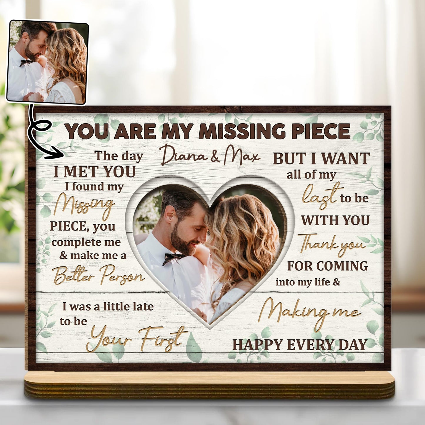 You Are My Missing Piece, Heart Photo Frame