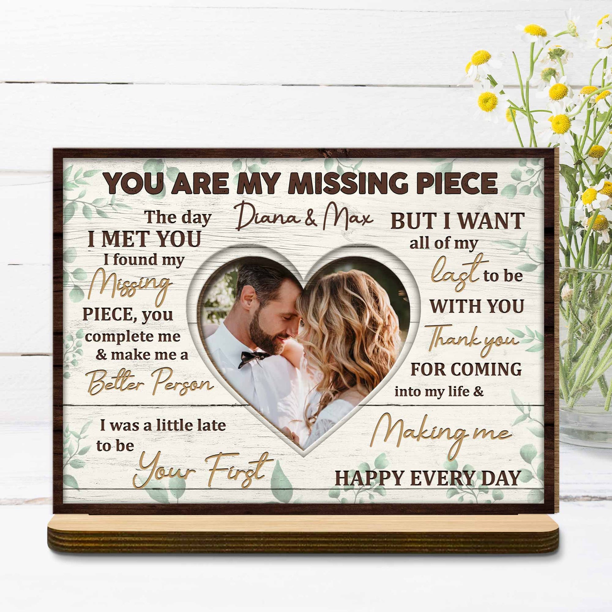 You Are My Missing Piece, Heart Photo Frame