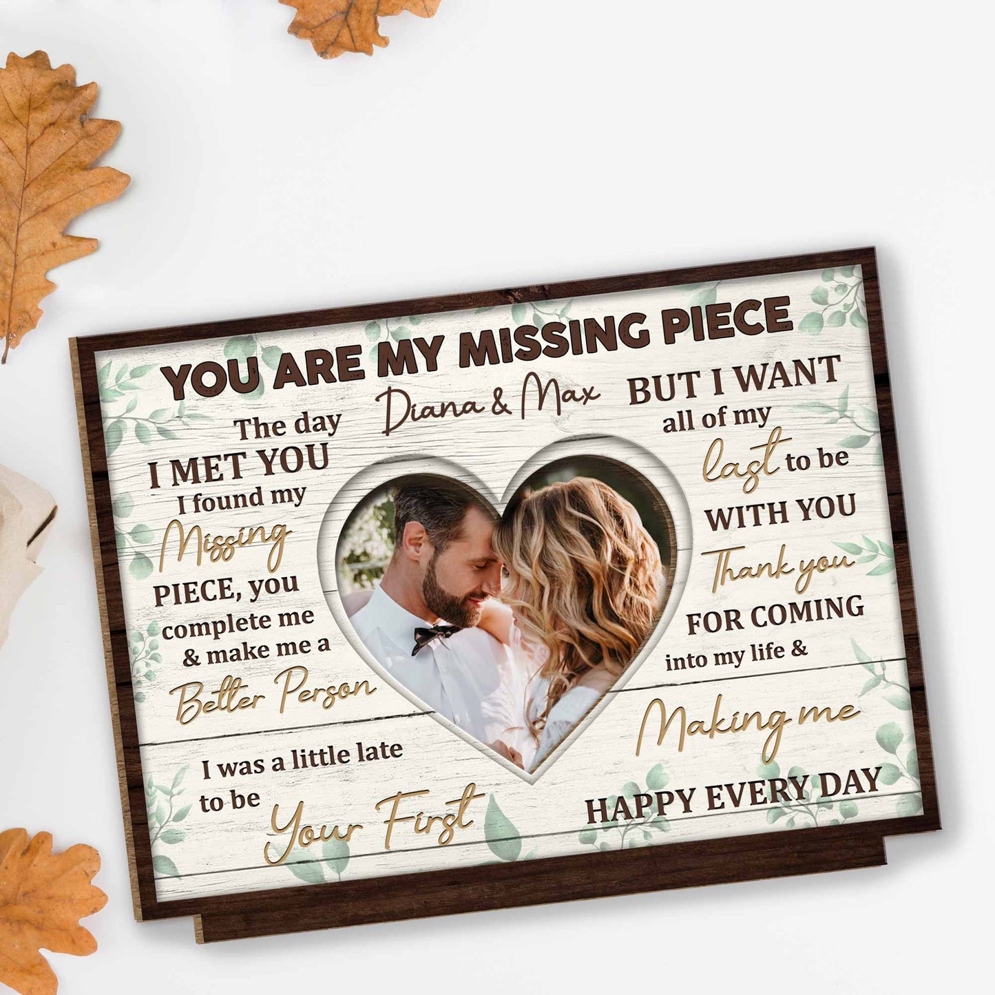 You Are My Missing Piece, Heart Photo Frame