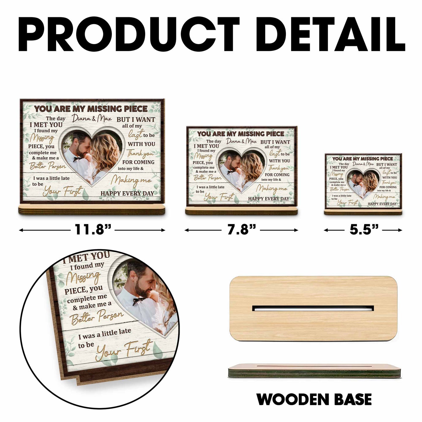 You Are My Missing Piece, Heart Photo Frame