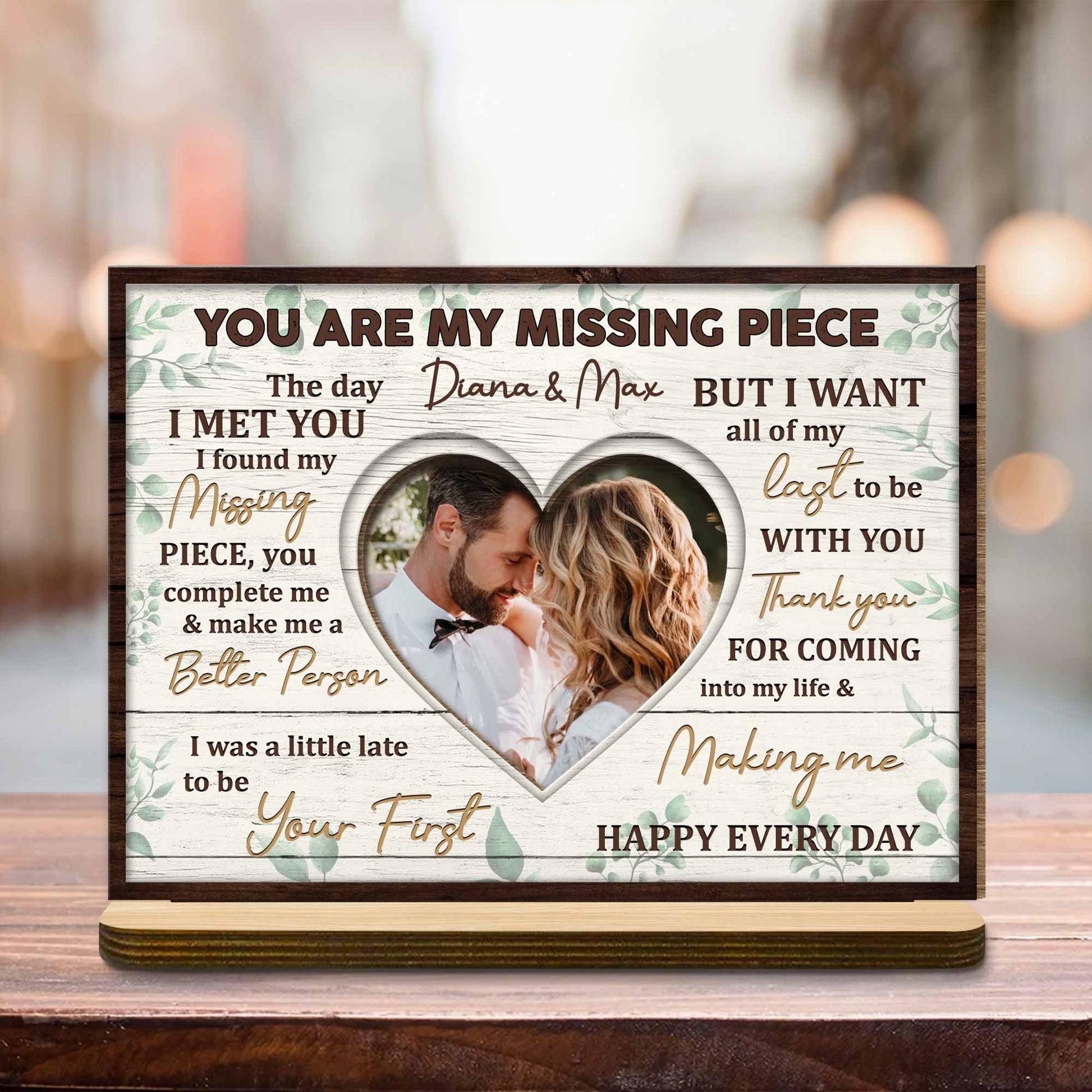 You Are My Missing Piece, Heart Photo Frame