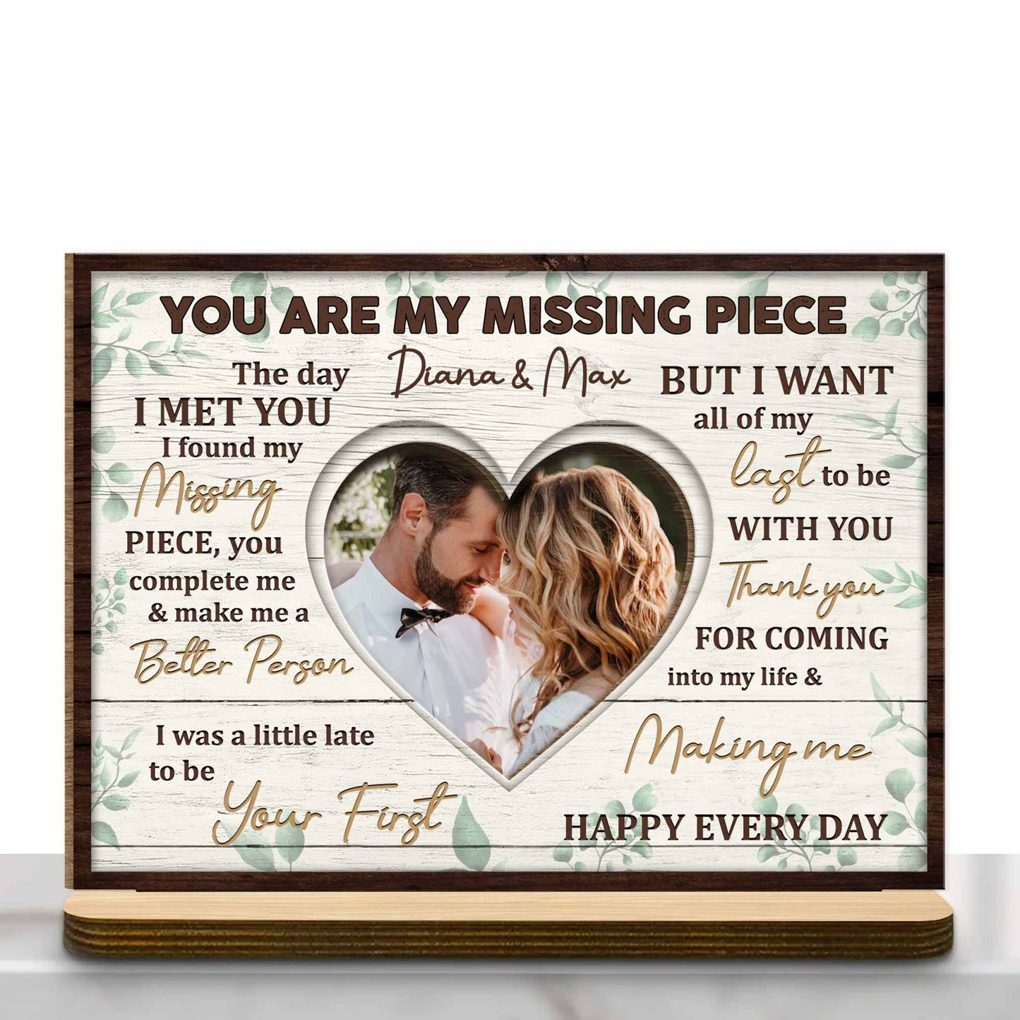 You Are My Missing Piece, Heart Photo Frame