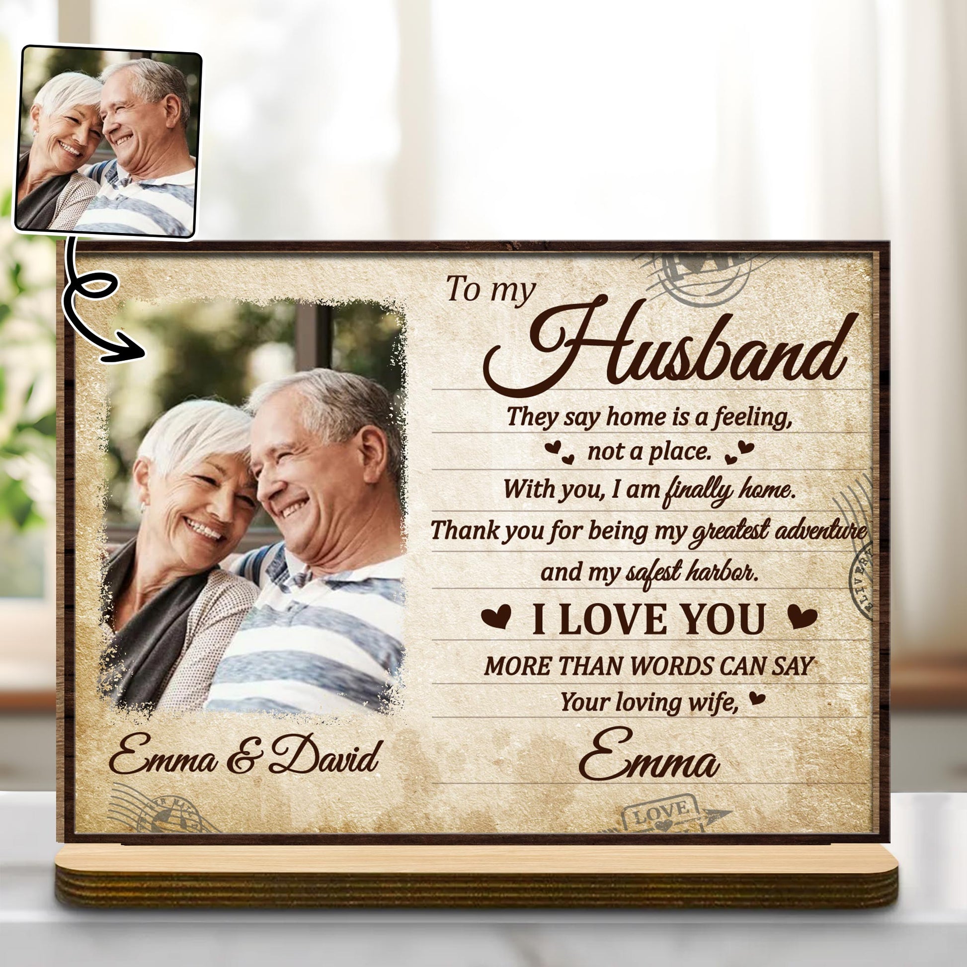 To My Husband, They Say Home Is A Feeling With Hearts