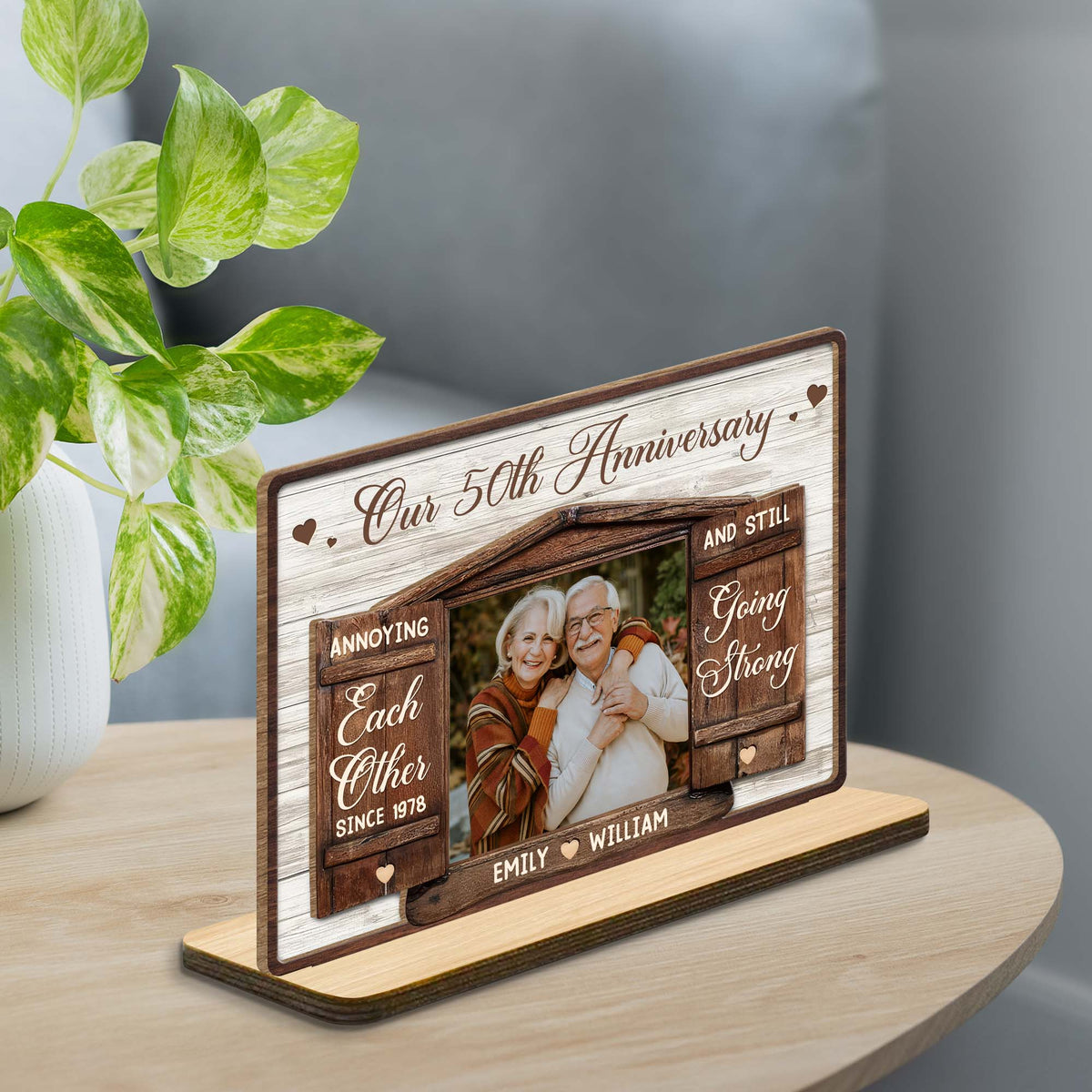 Gift For Family Annoying Custom 2-layer Wood Plaque Together Forever