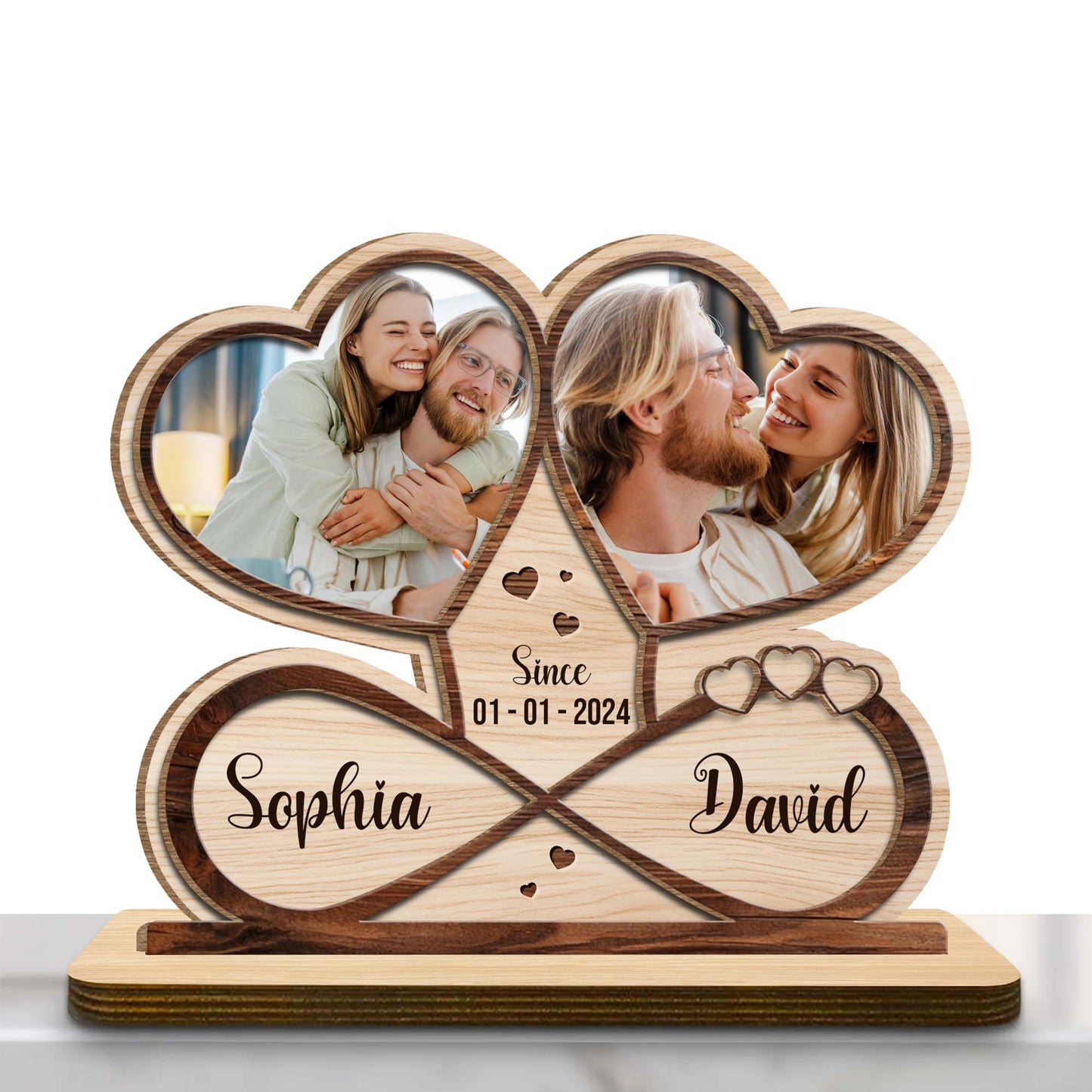 Since [DATE], Custom Heart-Shaped Wood Plaque