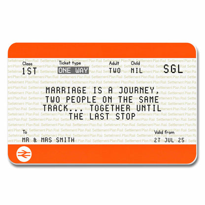 Le mariage est un voyage entre deux personnes sur la même voie – Carte portefeuille personnalisée en aluminium – CPL461_ALCA