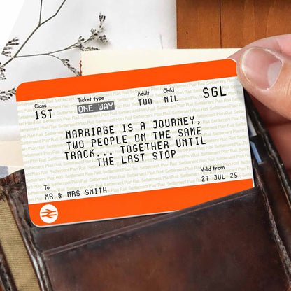 Le mariage est un voyage entre deux personnes sur la même voie – Carte portefeuille personnalisée en aluminium – CPL461_ALCA