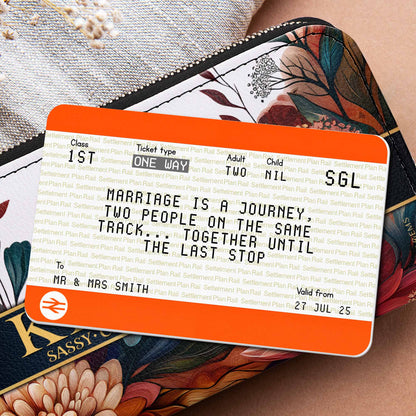 Le mariage est un voyage entre deux personnes sur la même voie – Carte portefeuille personnalisée en aluminium – CPL461_ALCA