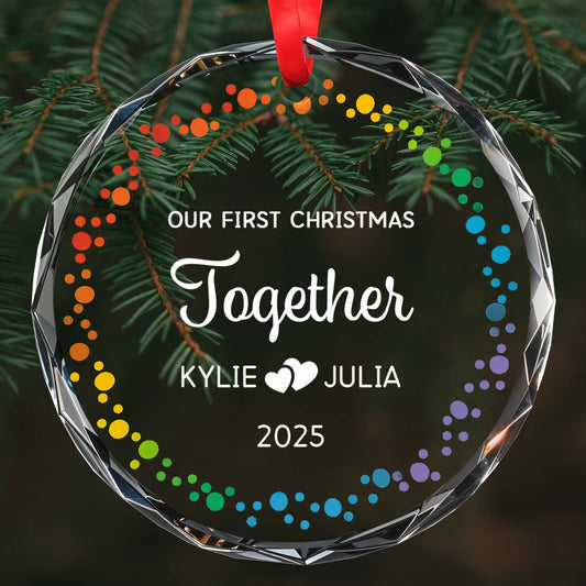 Our First Christmas Together, Hearts And Colored Dots
