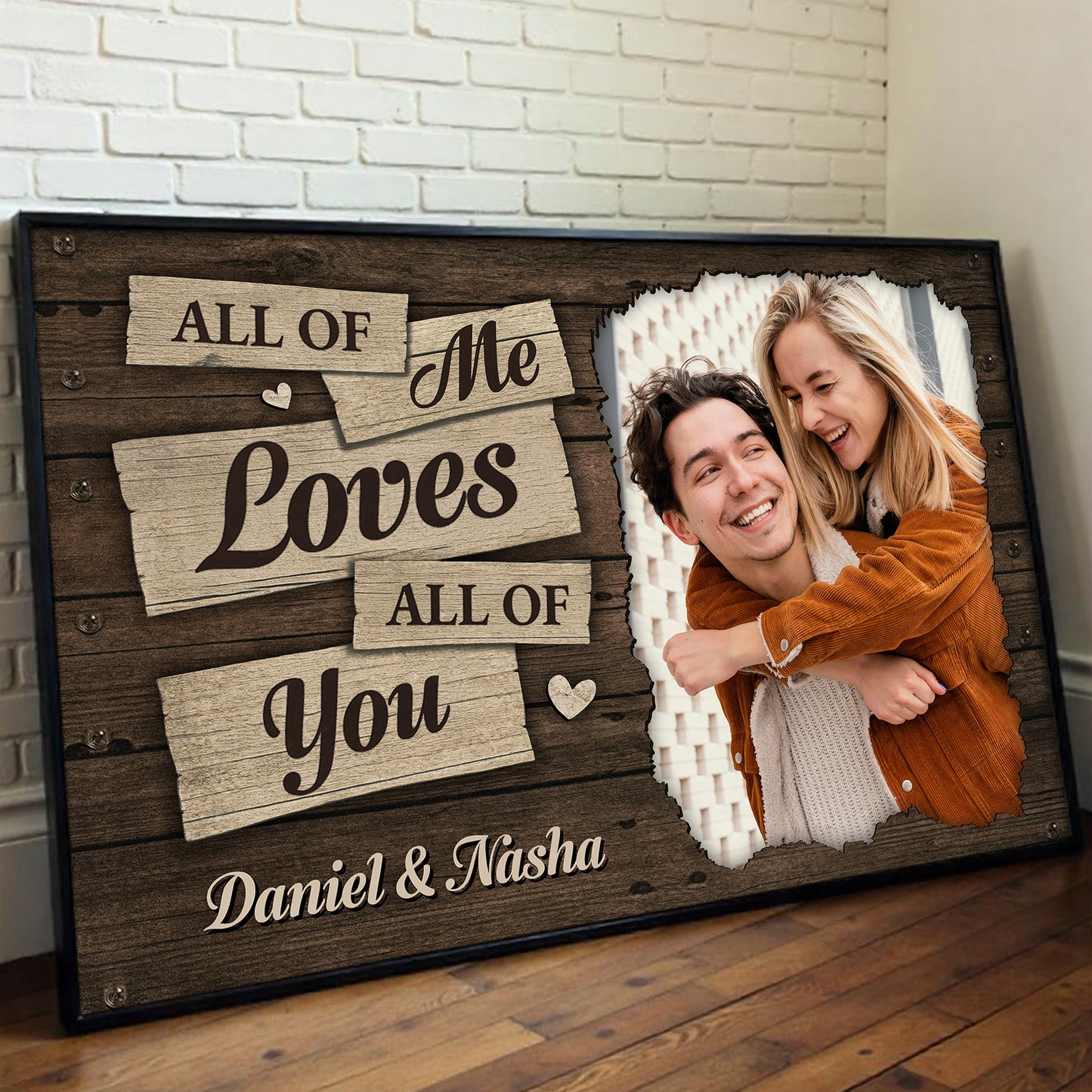 All Of Me Loves All Of You, Heart And Wooden Design