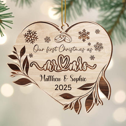 Our First Christmas As Mr & Mrs, Snowflakes And Leaves