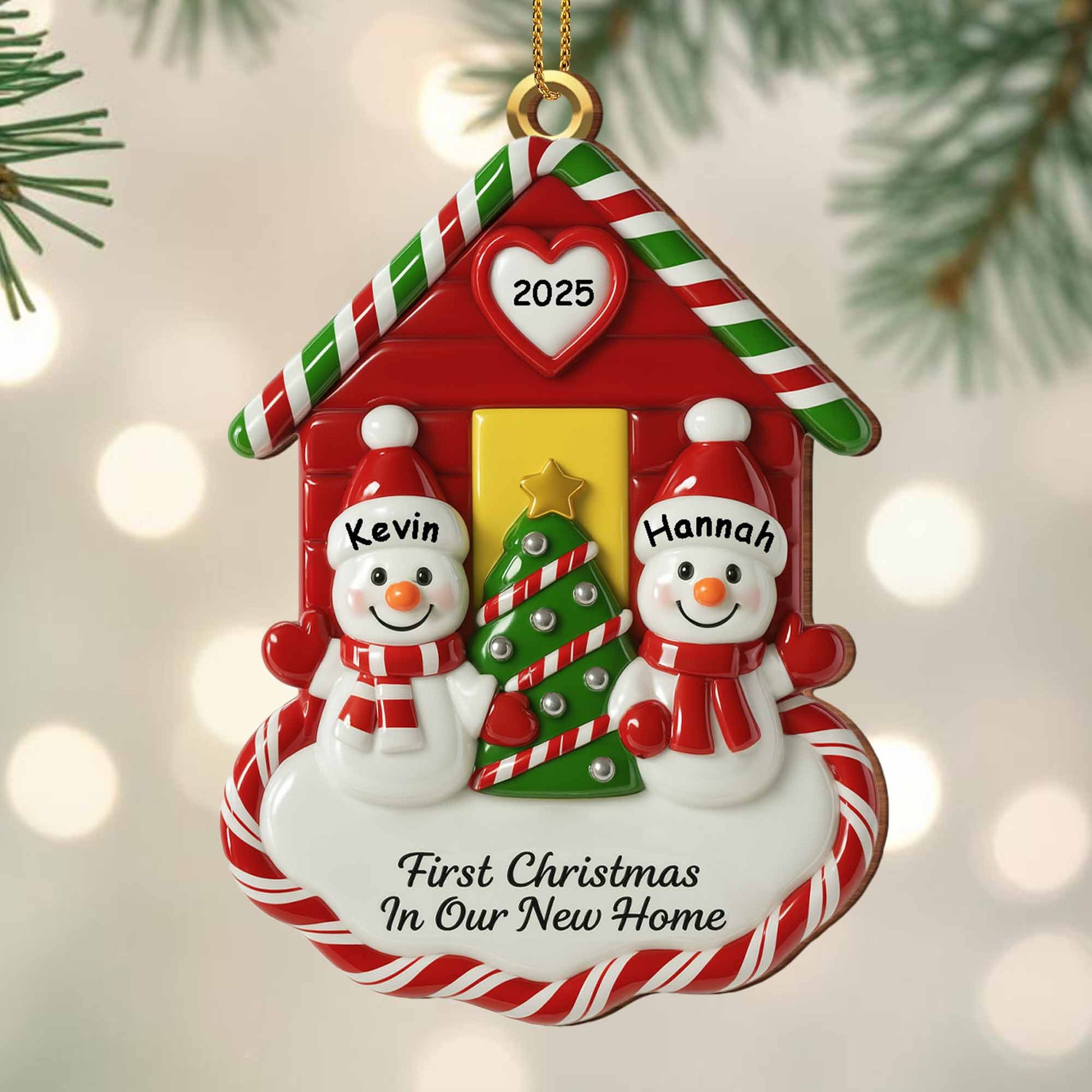 First Christmas In Our New Home With Snowmen And Christmas Tree