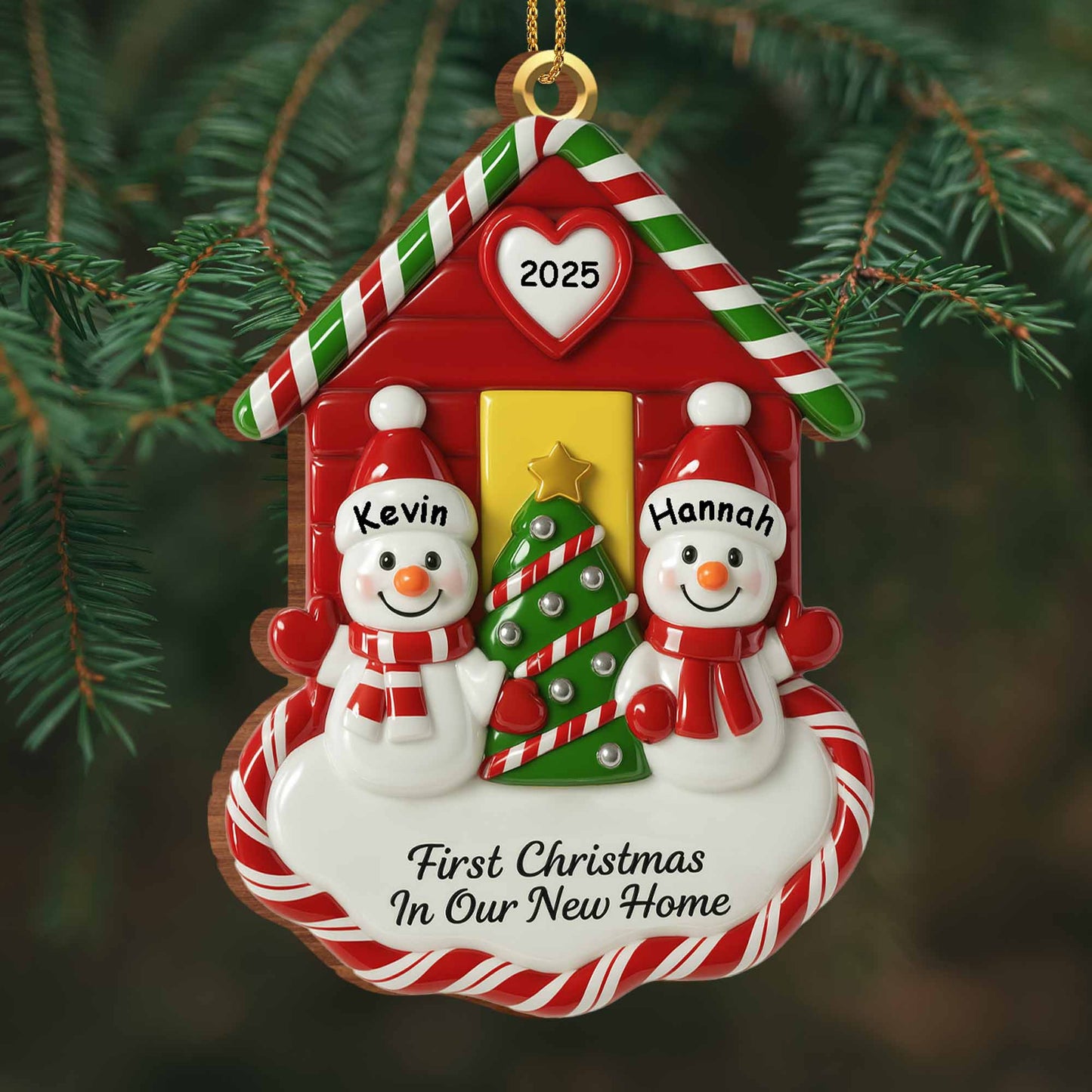 First Christmas In Our New Home With Snowmen And Christmas Tree