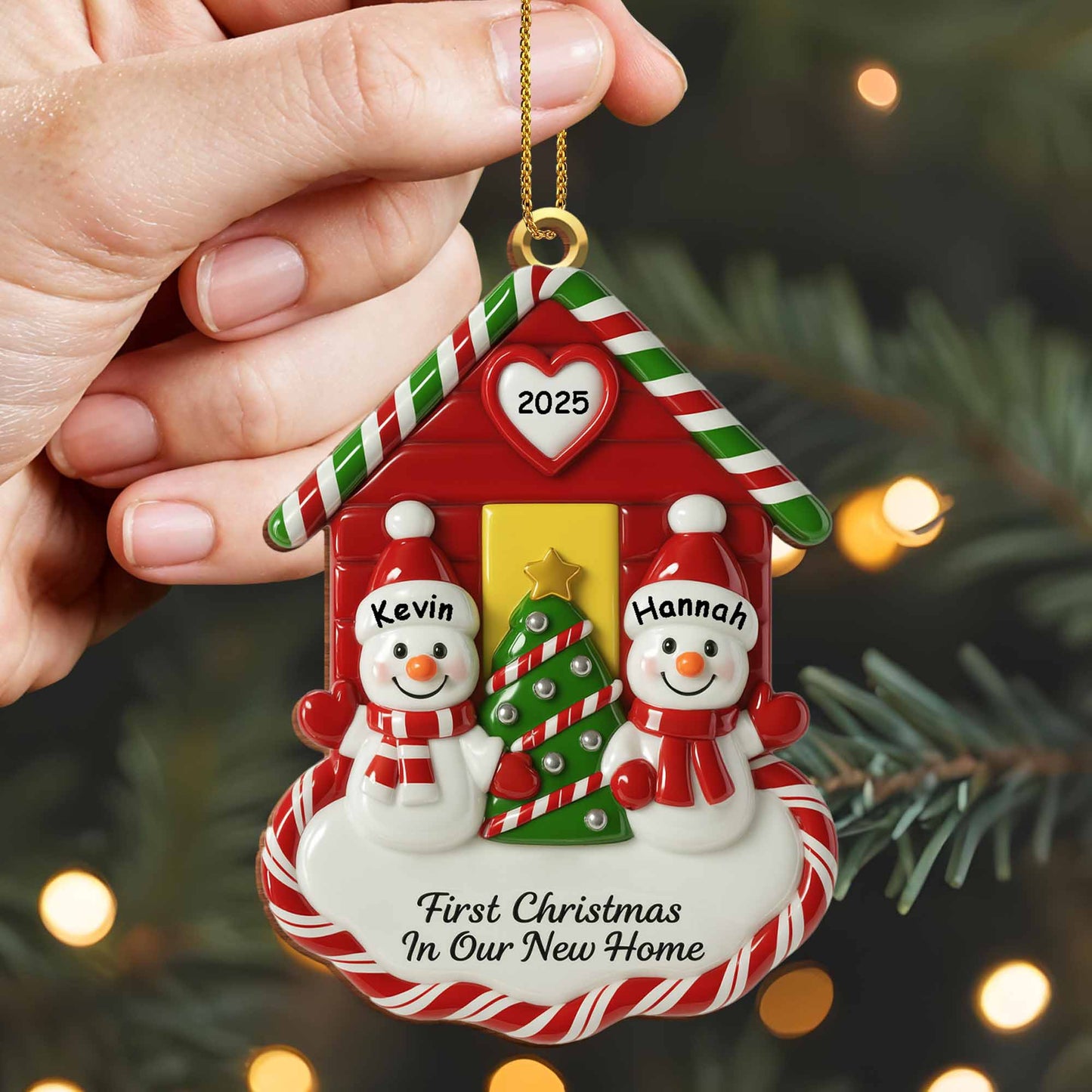 First Christmas In Our New Home With Snowmen And Christmas Tree