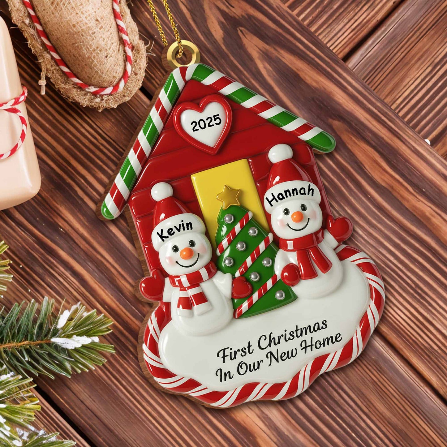 First Christmas In Our New Home With Snowmen And Christmas Tree