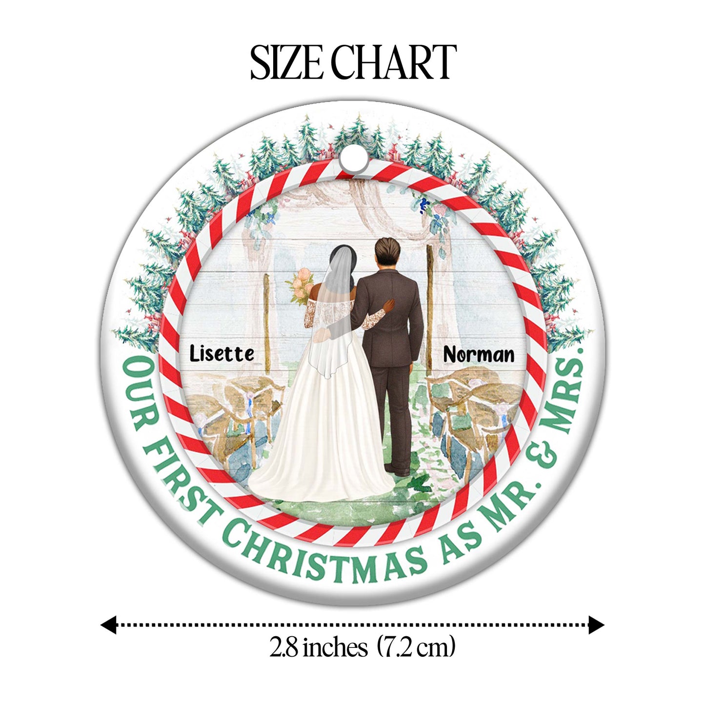 Our First Christmas As Mr. and Mrs, Bride and Groom