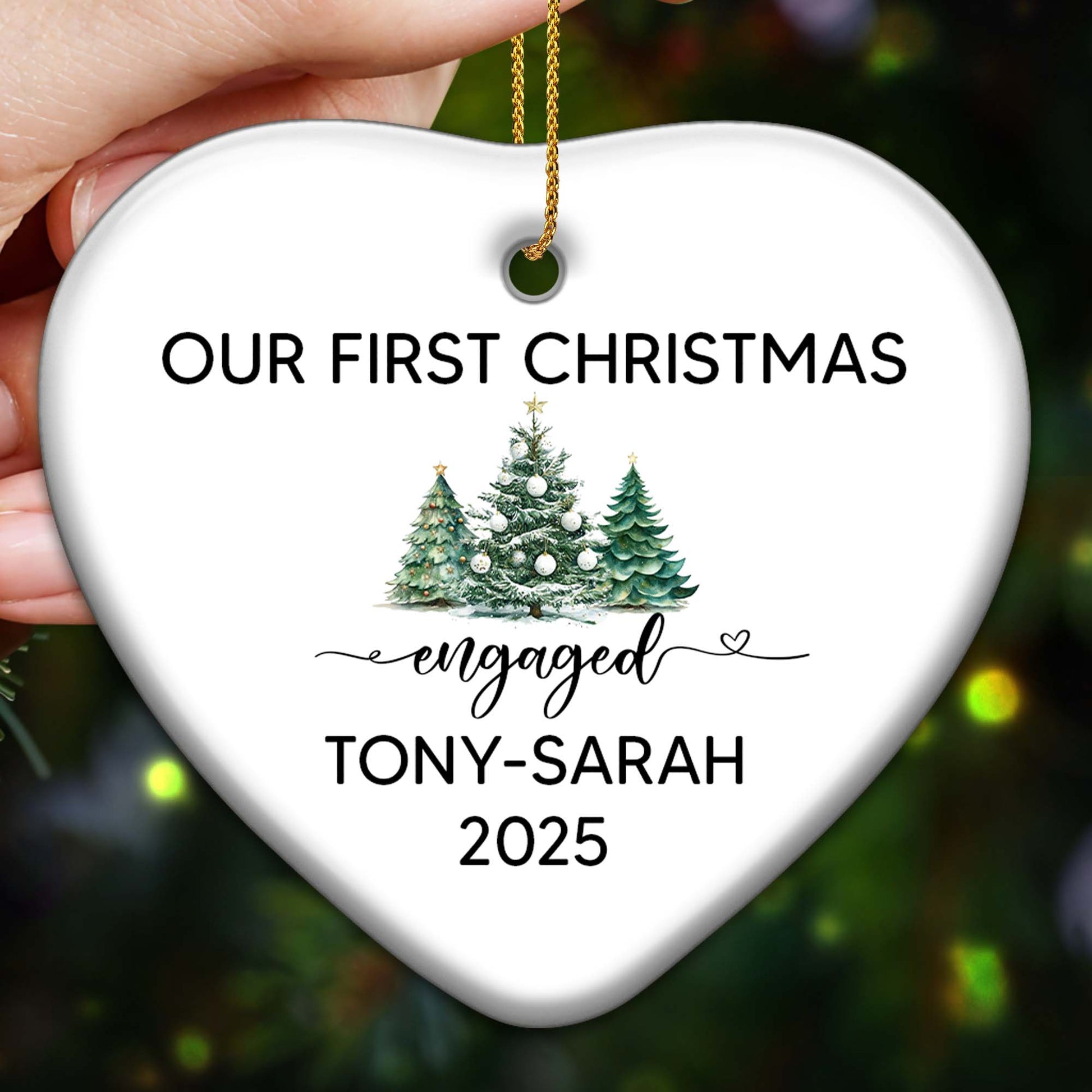 Our First Christmas Engaged With Christmas Trees