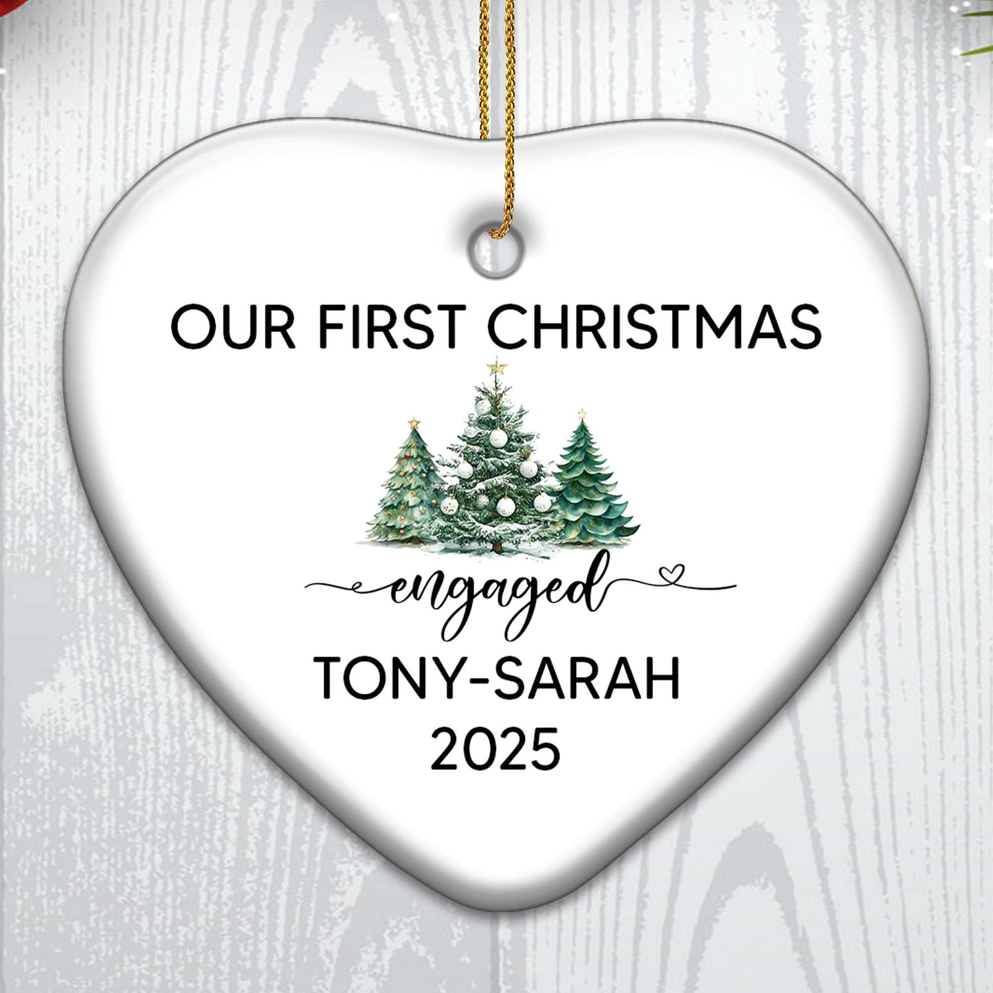 Our First Christmas Engaged With Christmas Trees