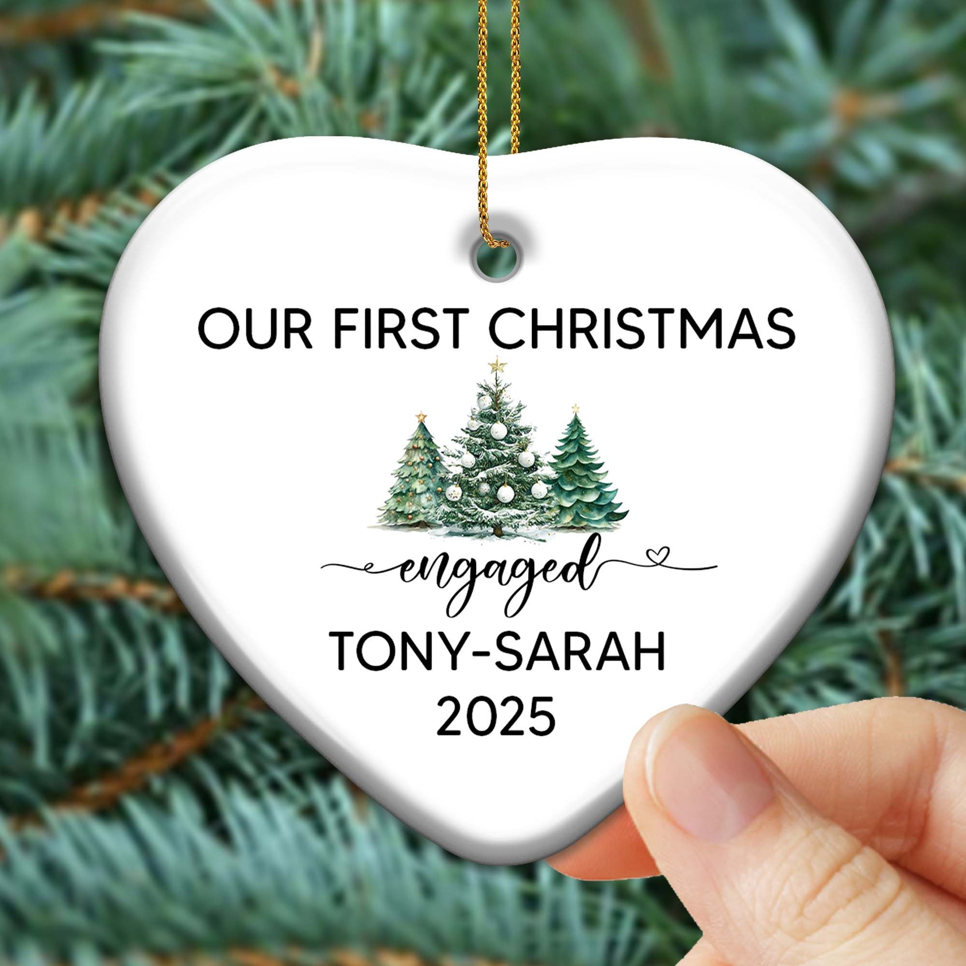 Our First Christmas Engaged With Christmas Trees