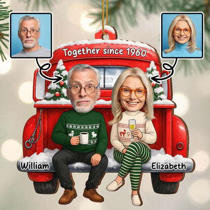 Together Since [Custom Year], Christmas Red Truck Ornament