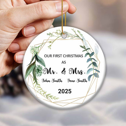 Our First Christmas As Mr And Mrs, Leaves And Geometric Patterns