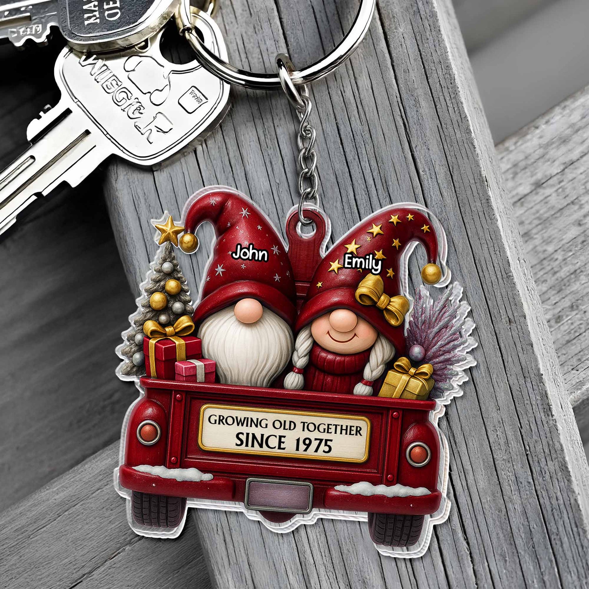 Growing Old Together, Christmas Truck With Gnomes