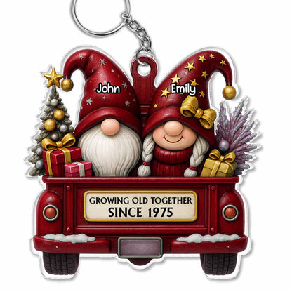 Growing Old Together, Christmas Truck With Gnomes