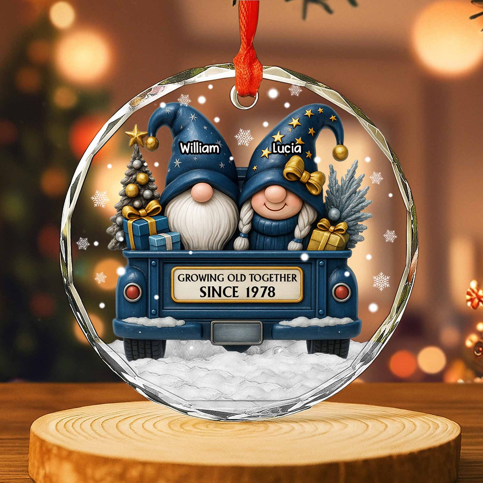 Growing Old Together, Gnomes Riding Truck With Christmas Tree