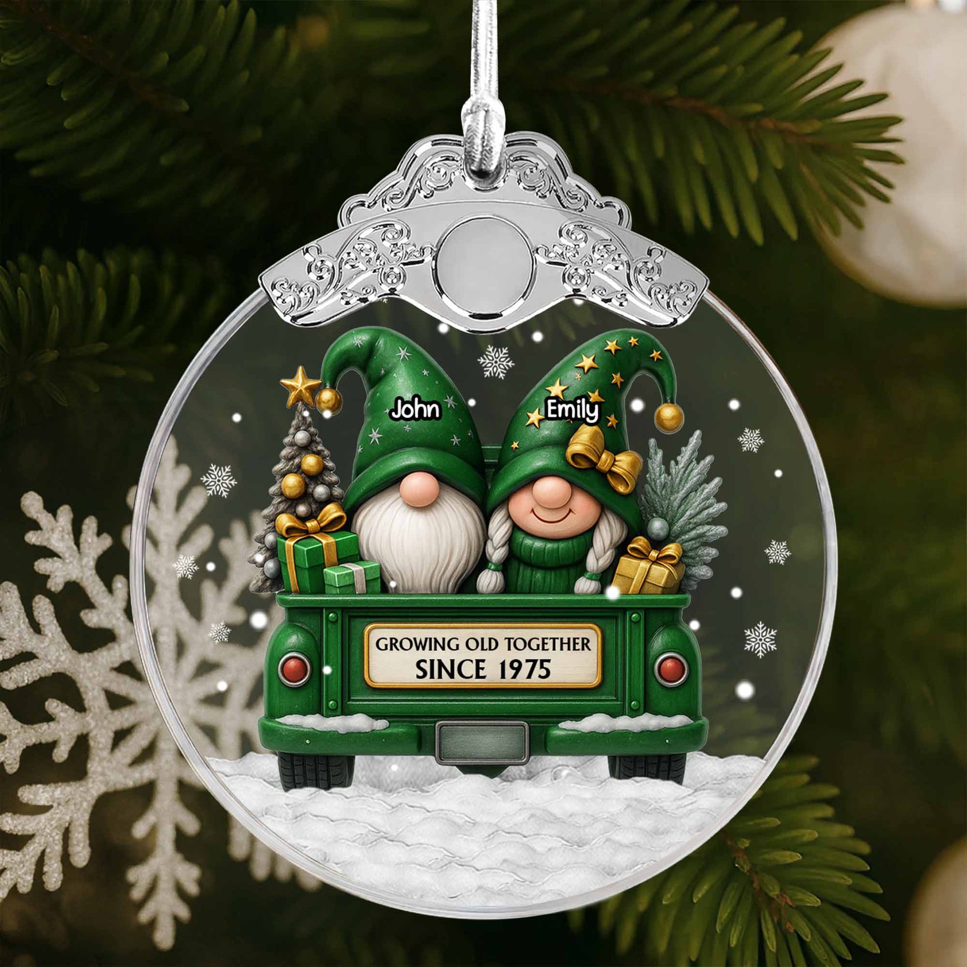 Growing Old Together, Gnomes In Festive Truck