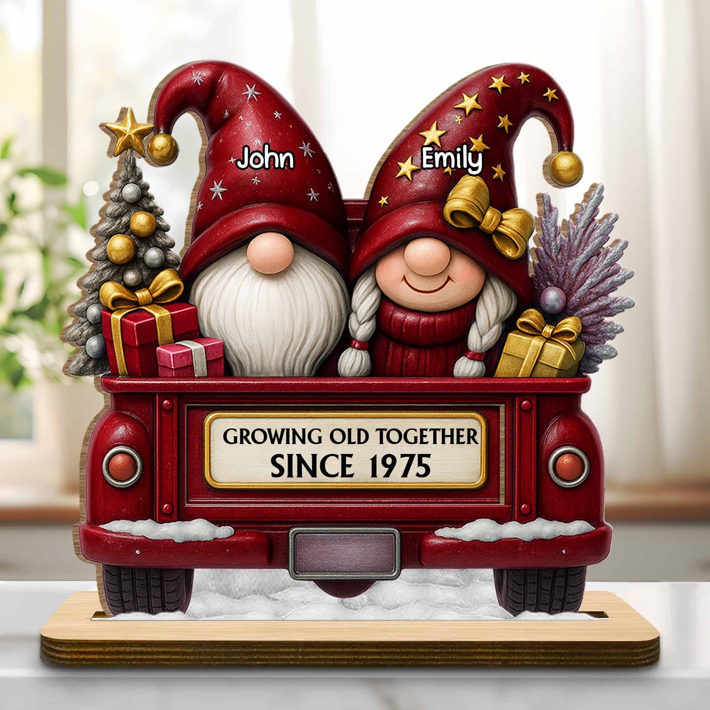 Growing Old Together Since, Gnomes On Holiday Bus