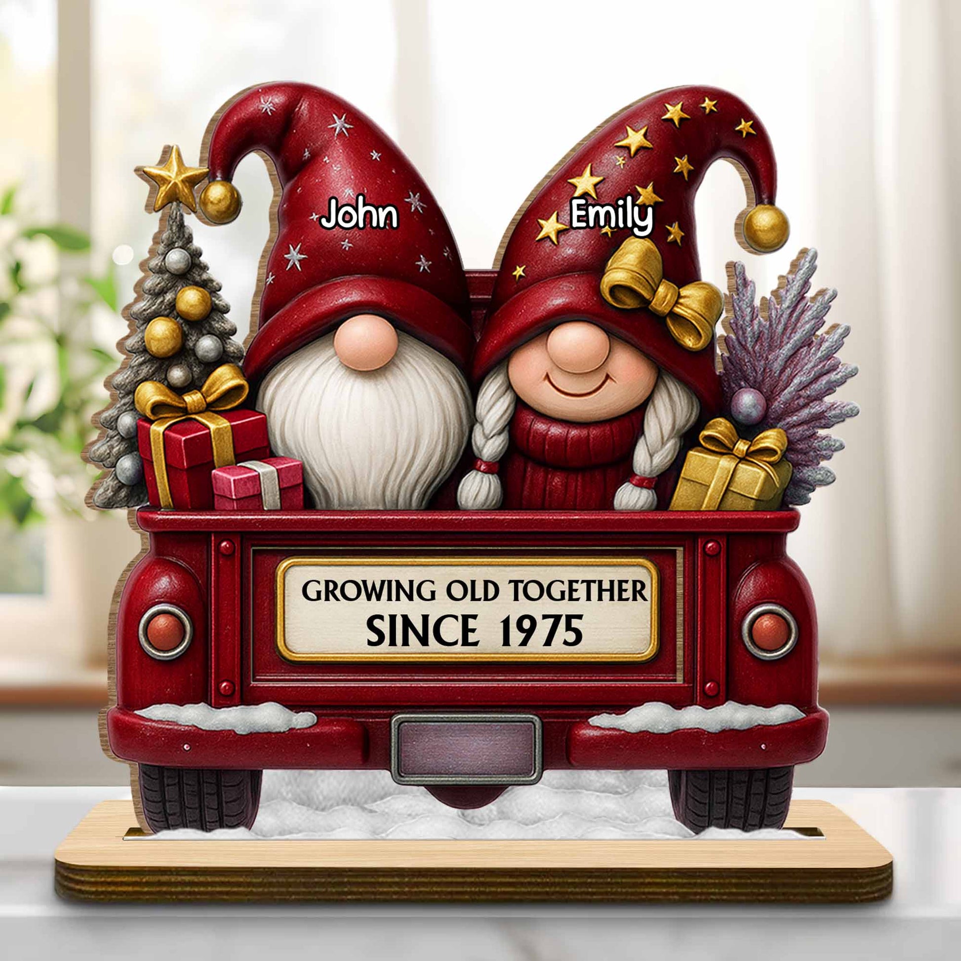 Growing Old Together Since, Gnomes On Holiday Bus