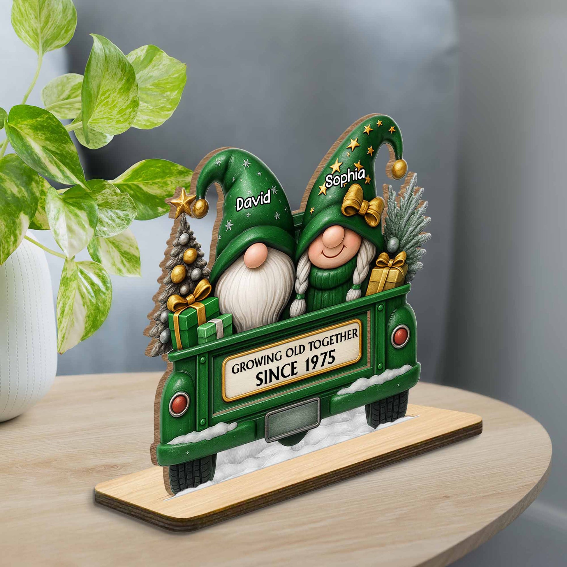 Growing Old Together Since, Gnomes On Holiday Bus