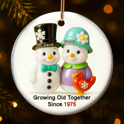 Growing Old Together With Snowmen and Bird