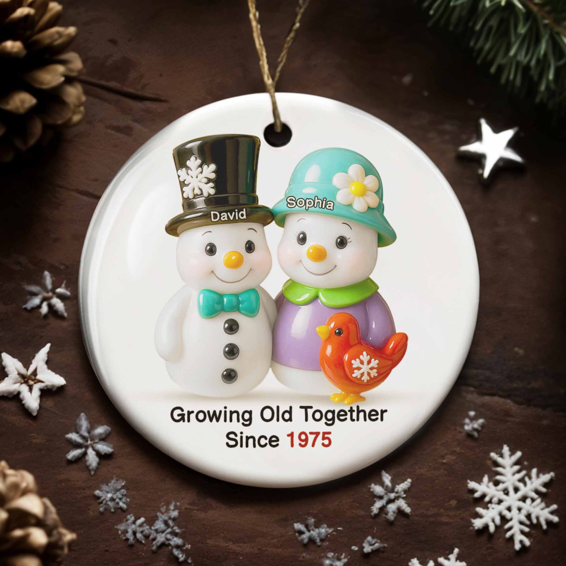 Growing Old Together With Snowmen and Bird